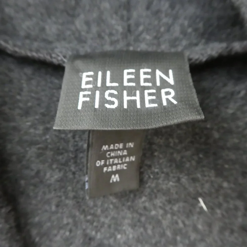 ANGoRa WooL Eileen Fisher Lagenlook Kimono Sleeve Cape Jacket Charcoal M